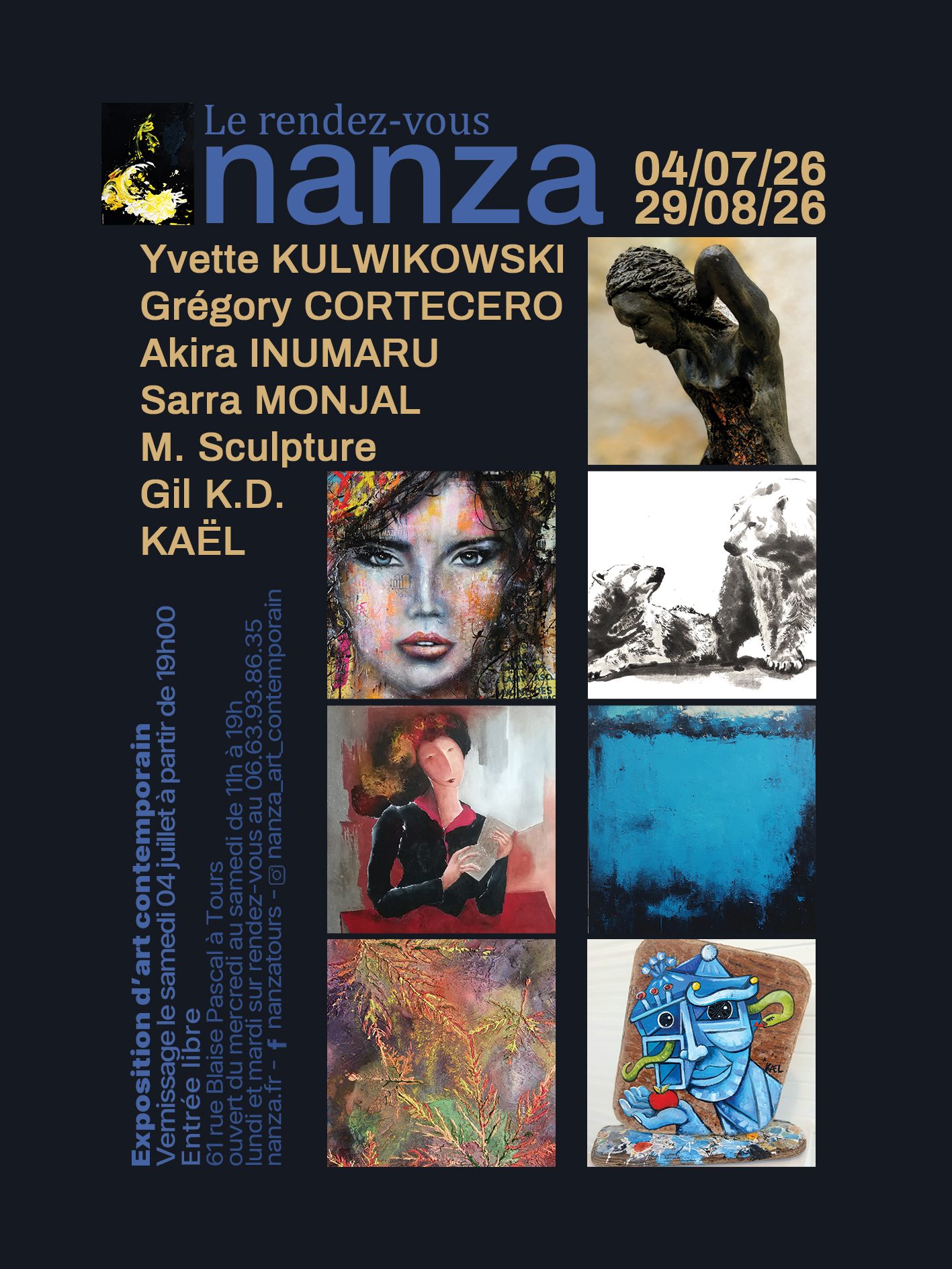 Le Rendez-Vous Nanza - Création de l'affiche et du flyer pour Le Rendez-Vous Nanza, exposition collective, du 04/07/26 au 29/08/26., 2026
